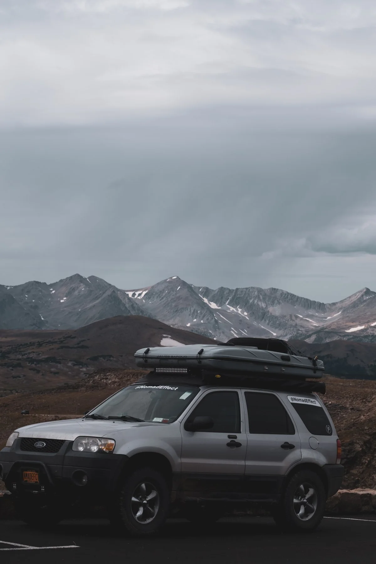 Our Ford Escape beneath the Rocky Mountains